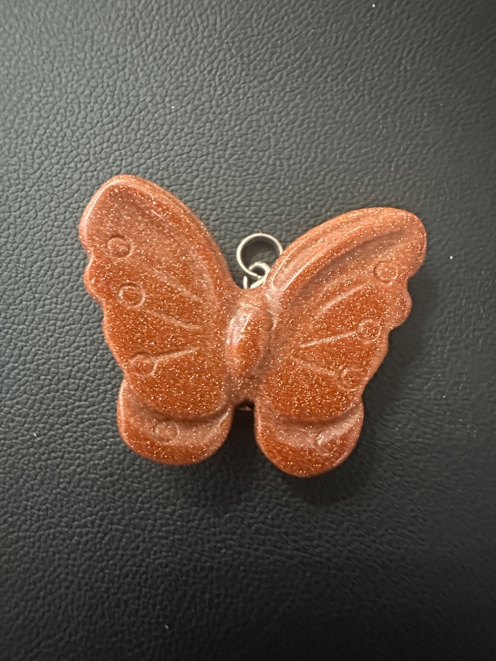 Goldstone Butterfly Glittery Pendant - Women's Jewelry